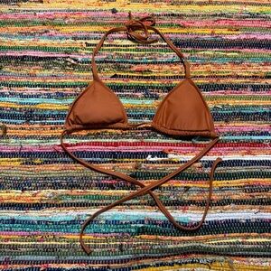 aerie burnt orange tie bikini top size medium